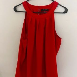 Nine West Red Sleeveless Blouse